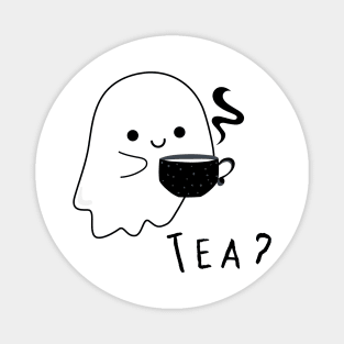 Cute ghost with a cup of hot tea Magnet